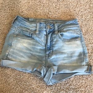 American Eagle Light Wash Super Stretch Shorts